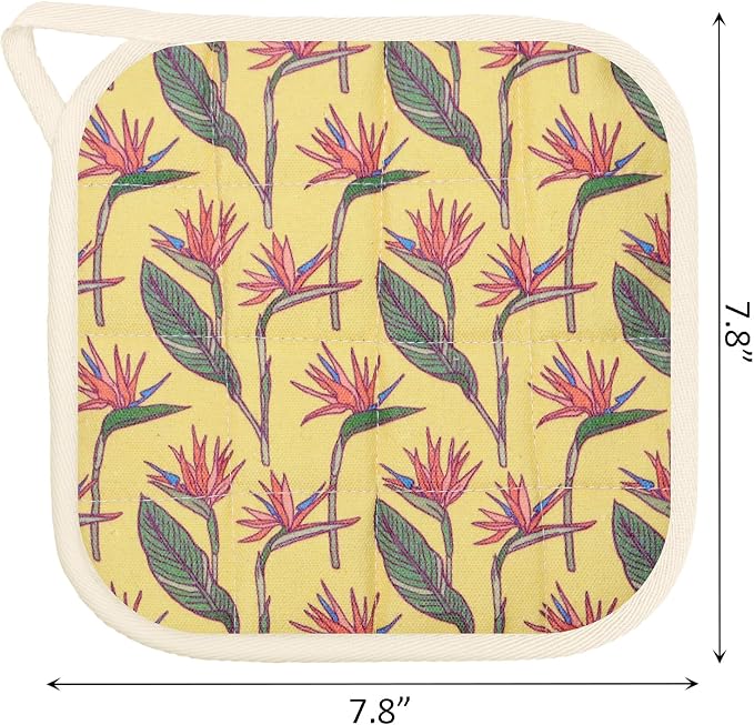 6 Pack Pot Holders 100% Cotton Heat Resistant Potholder, Machine Washable Pot - Image 2