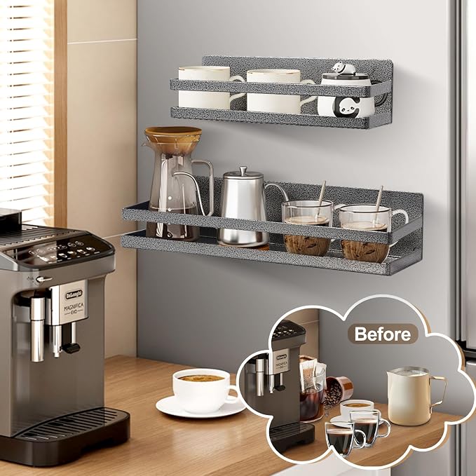 Uten Large Spice Rack for Refrigerator, 2 Pack Strong Magnetic Shelves - Image 4