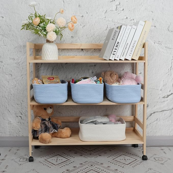 Small Woven Storage Baskets 12“X8”X5“ Decorative Rope Bins - Image 4