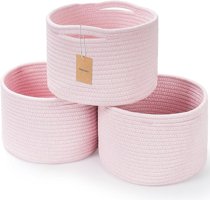 Small Rope Baskets for Storage, Baskets for Gifts Empty, Cute Round Woven Basket by MaxuniTechLife