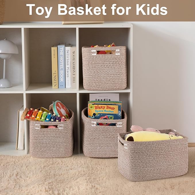 Storage Baskets for Organizing, Woven Decorative Baskets for Shelves - Image 5