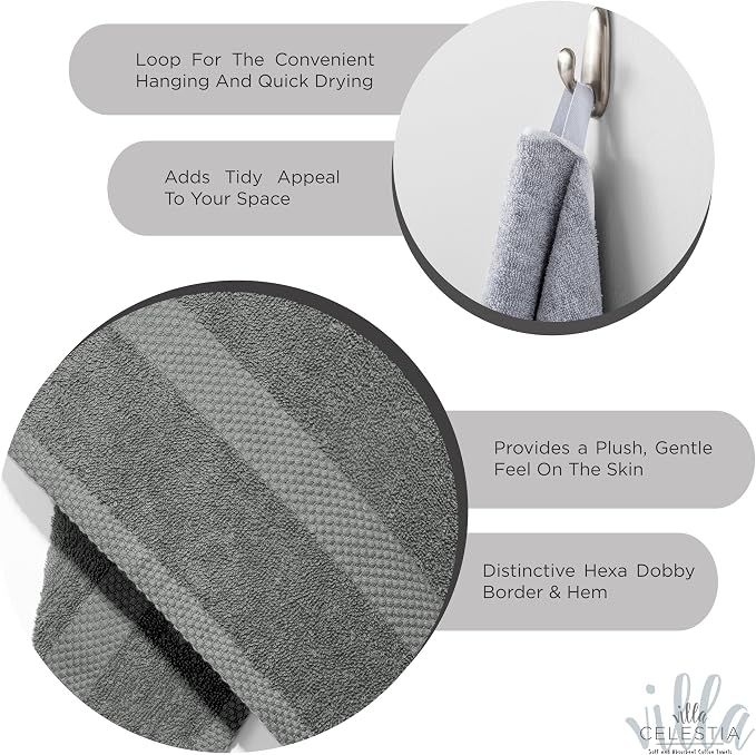 100% Cotton Bath Towel Set of 24-6 Bath Towels, 6 Hand Towels, 12 Wash Cloths - Image 4