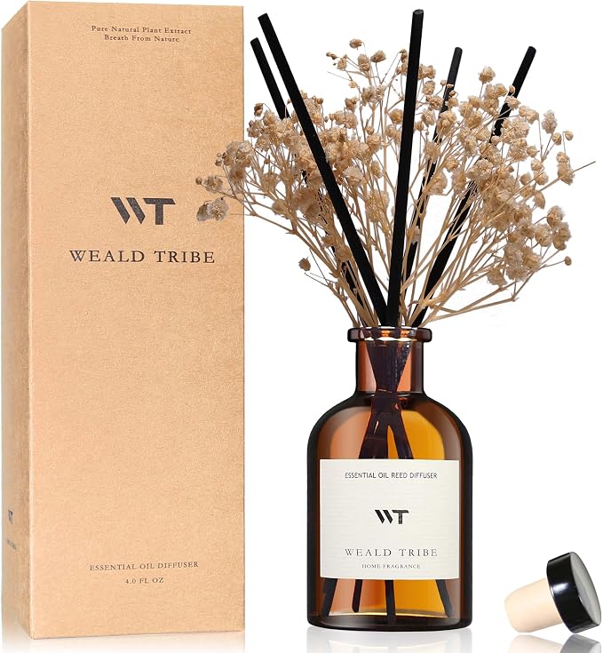 WEALD TRIBE Reed Diffuser Set for Bathroom Air Fresheners, Oil Diffuser Sticks by WEALD+TRIBE