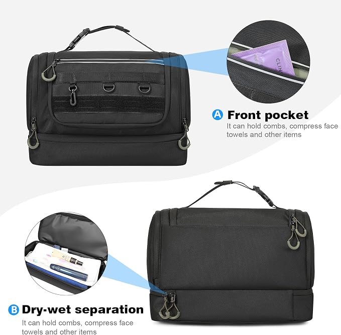 Toiletry Bag for Men, Handing Travel Toiletry Organizer Protable Water - Image 5