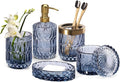 EMPO 6PCS Bathroom Clear Glass Accessories Set, Contemporary Modern Decor by EMPO