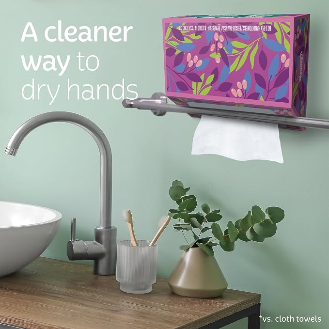 Kleenex Disposable Paper Hand Towels, 6 Boxes, 60 Tissues per Box, Packaging - Image 3