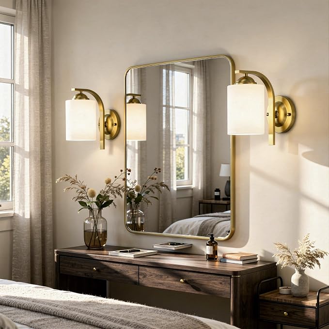 2-Pack Wall Sconces for Bedroom and Bathroom, Modern Vanity Wall Lamps for - Image 2