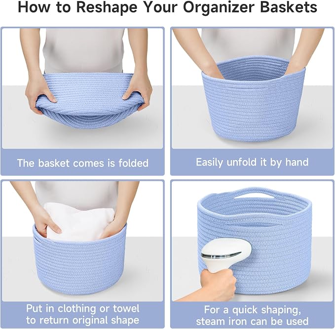 Small Rope Baskets for Storage, Baskets for Gifts Empty, Cute Round Woven Basket - Image 5