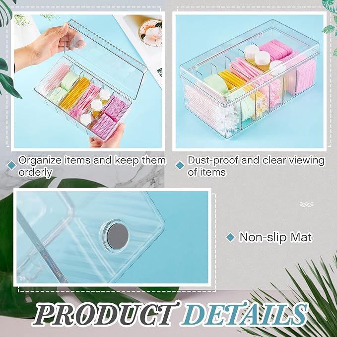 1 Pcs 8.5 x 4.9 x 3.5 Inch Large Capacity Acrylic Lash Extension Cart - Image 3