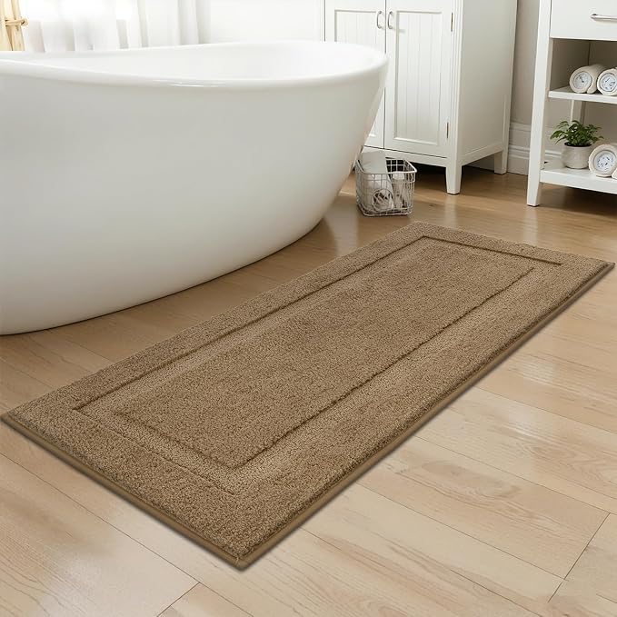 SHACOS Soft Fluffy Bathroom Runner Rugs Sets of 2 Pieces 47"x20"+ 32"x20" Non - Image 8