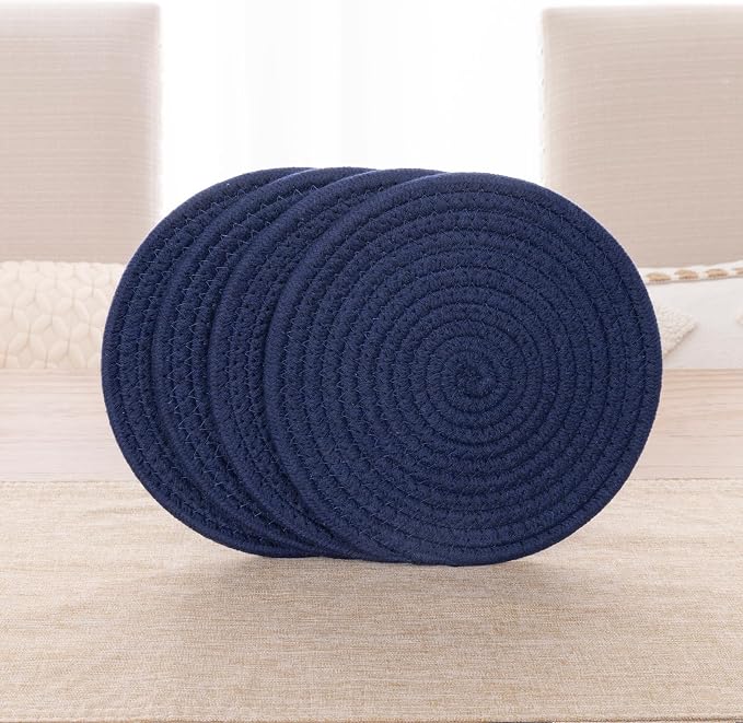 SHACOS 8 Inches Trivets for Hot Dishes, 4 Pieces Cotton Trivets Mats for Kitchen - Image 8
