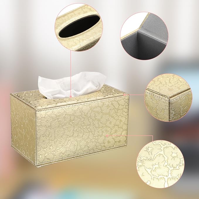 Sumnacon Tissue Box Cover Rectangle Leather Tissue Box - Image 4