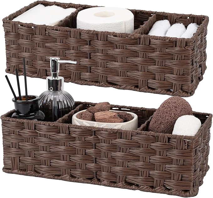GRANNY SAYS Bathroom Baskets for Organizing, Wicker Baskets for Shelves by GRANNYSAYS