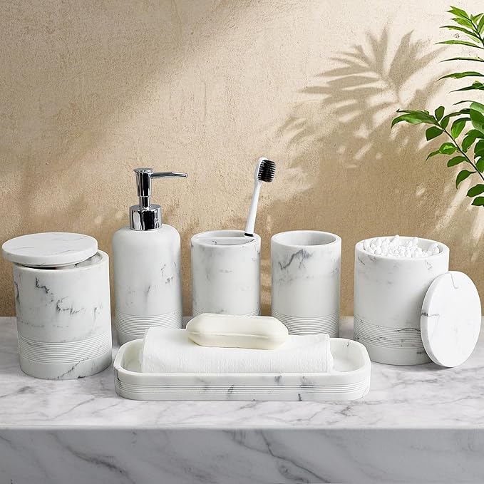 6-Piece Bathroom Accessories Set, Organizer Set - Image 2