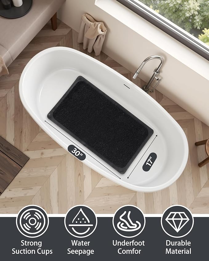 Mecko Non Slip Shower Mats, 17x30 Inch, Anti-Slip Bathtub Mats - Image 2