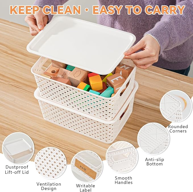 10 Pack Plastic Storage Bins - Image 3