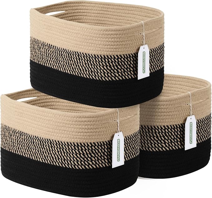 Cotton Rope Storage Basket, Woven Basket by ECDYQXVU