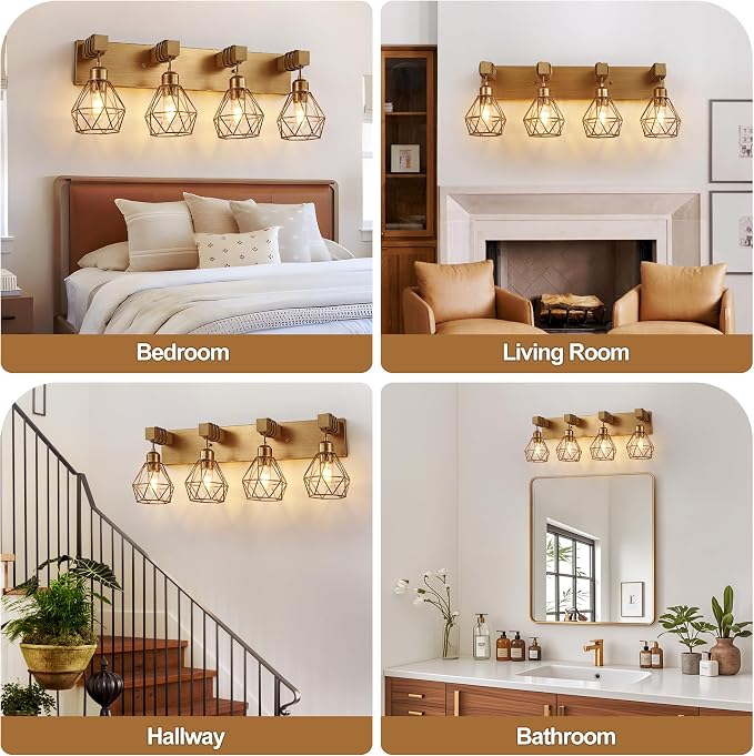 maesta Bathroom Gold Vanity Light Fixtures, 4-Light Gold Bathroom Light - Image 6
