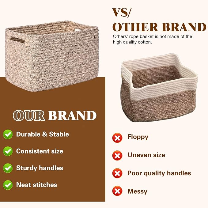 Storage Baskets for Organizing, 4 Pack Baskets for Shelves, Decorative Storage - Image 4
