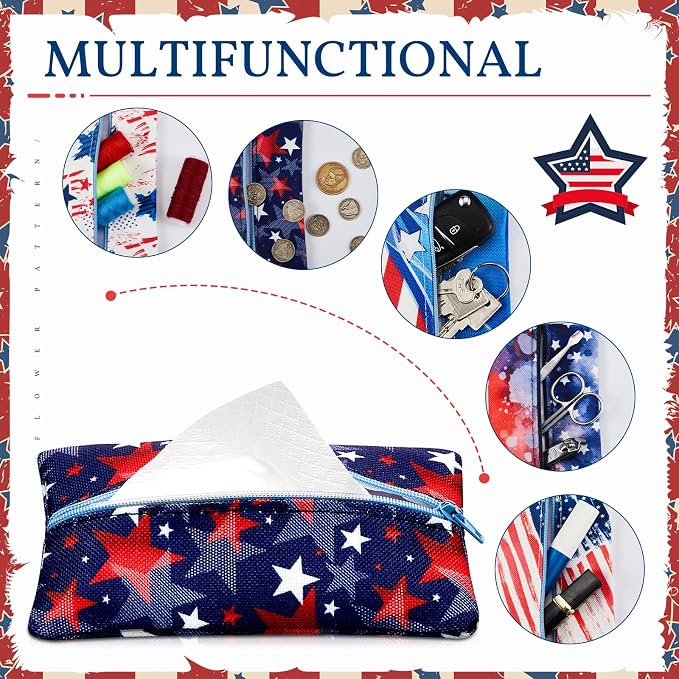 5 Pieces Tissues Purse Pocket Tissue Holder Reusable Travel Tissue Pouch Fabric - Image 4