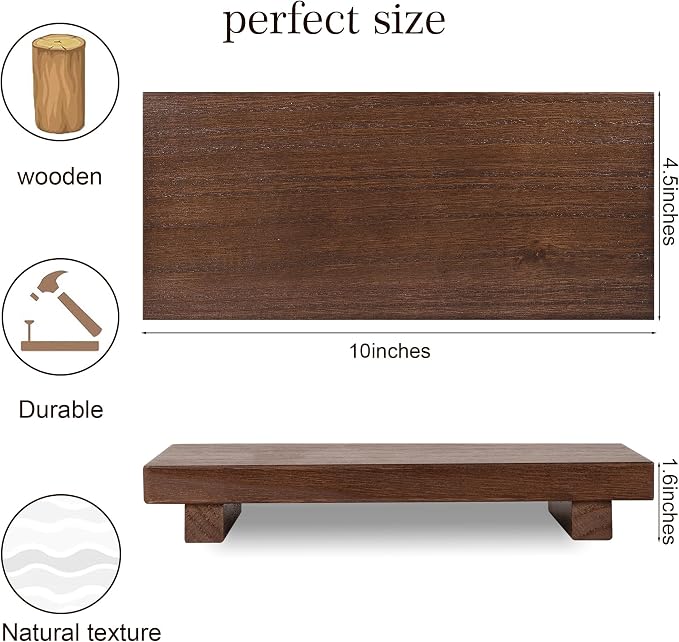 zoocatia Small Wood Tray Pedestal Stand Farmhouse Bathroom Decor Decorative - Image 4