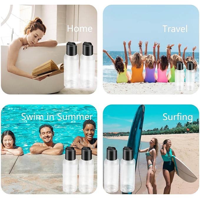 6 Pack Travel Bottles for Toiletries, 3.4oz Travel Shampoo Bottles Leak-Proof - Image 4