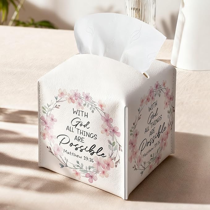 with God All Things are Possible Tissue Box Cover Square - Image 9