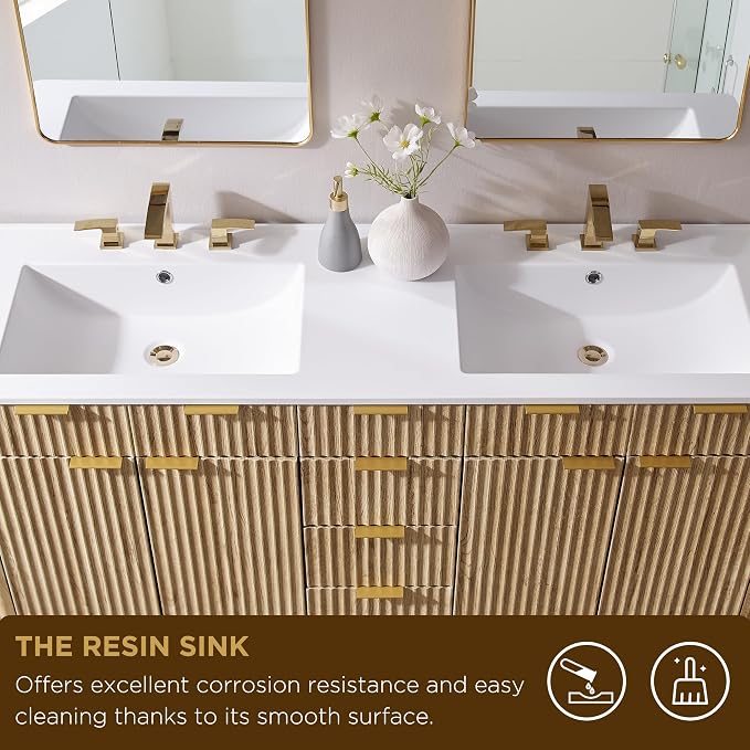 T4TREAM 60" Fluted Bathroom Vanity - Image 6