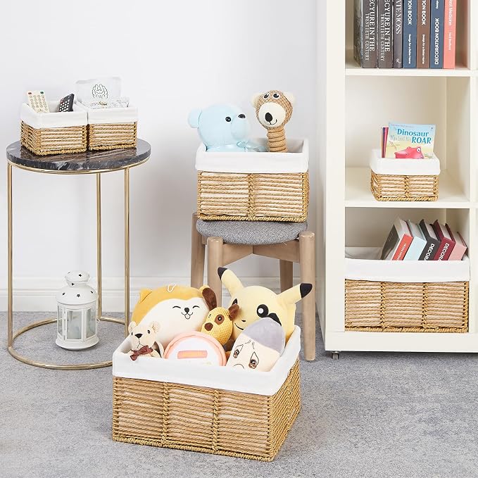 Vagusicc Wicker Storage Basket, 6 Pack Baskets - Image 7
