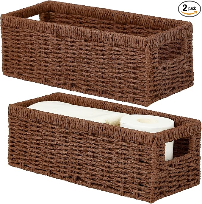 Vagusicc Wicker Storage Basket, Paper Rope Wicker Baskets by Vagusicc