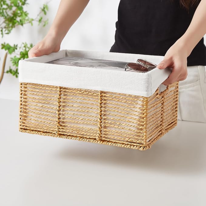 Vagusicc Wicker Storage Basket, 6 Pack Baskets - Image 3