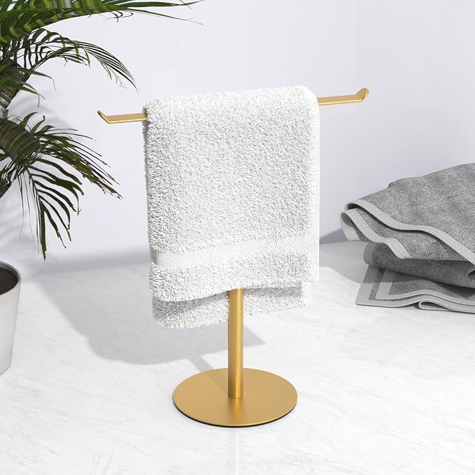 Gold Hand Towel Stand, T-Shape Hand Towel Holder - Image 6