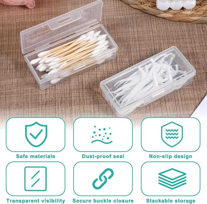 2PCS Cotton Swab Holder for Travel, Floss Picks Case, Portable Small Dental - Image 4