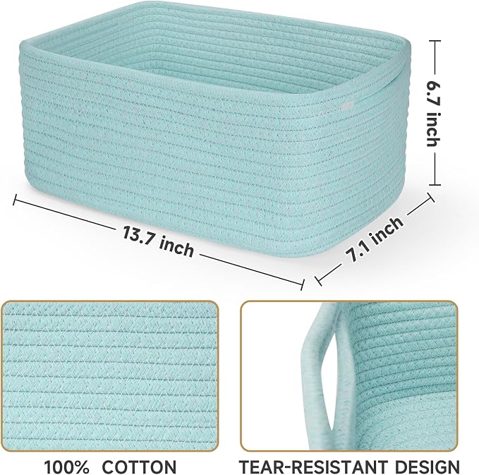3-Pack Storage Baskets for Organizing | Woven Shelf Toy Basket | Rope Baskets - Image 3