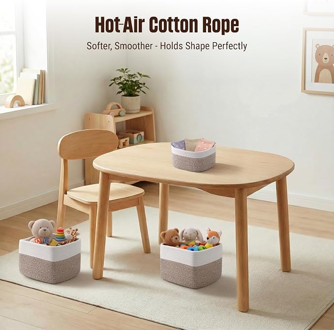 5-Pack Storage Cubes Woven Rope Baskets - Image 5