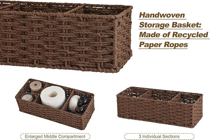 StorageWorks 3-Section Wicker Baskets - Image 2