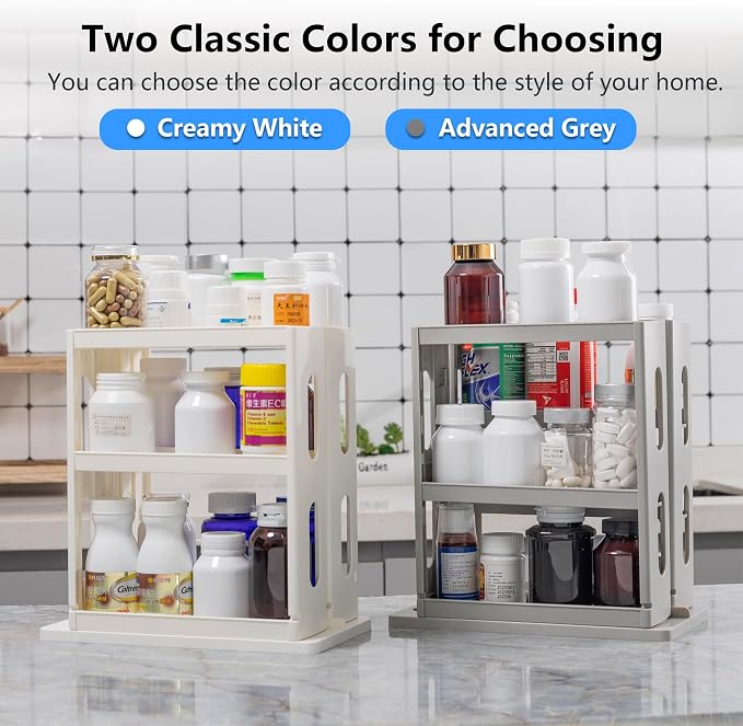 Medicine Organizer 2 Three-Decker Shelves Cabinet Storage Rack Organizer - Image 9