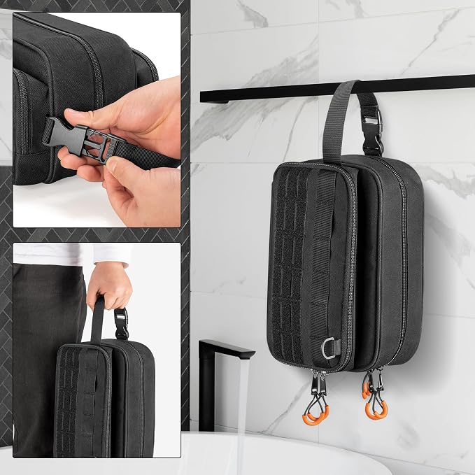 Tactical Toiletry Travel Bag for Men, Dopp Kit Shaving Organizer Case for - Image 5