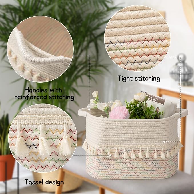 TeoKJ Woven Baskets for Storage, Cute Baskets for Organizing in Classroom - Image 3
