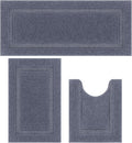 SHACOS Dark Grey Bathroom Rugs Sets 3 Piece, Soft Fluffy Water Absorbent by SHACOS