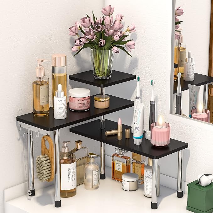 ZHWS Bathroom Counter Organizer Corner Shelf – Bathroom Organization Bamboo 3 - Image 3