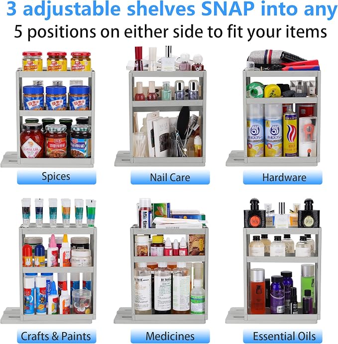 Medicine Organizer 2 Three-Decker Shelves Cabinet Storage Rack Organizer - Image 8
