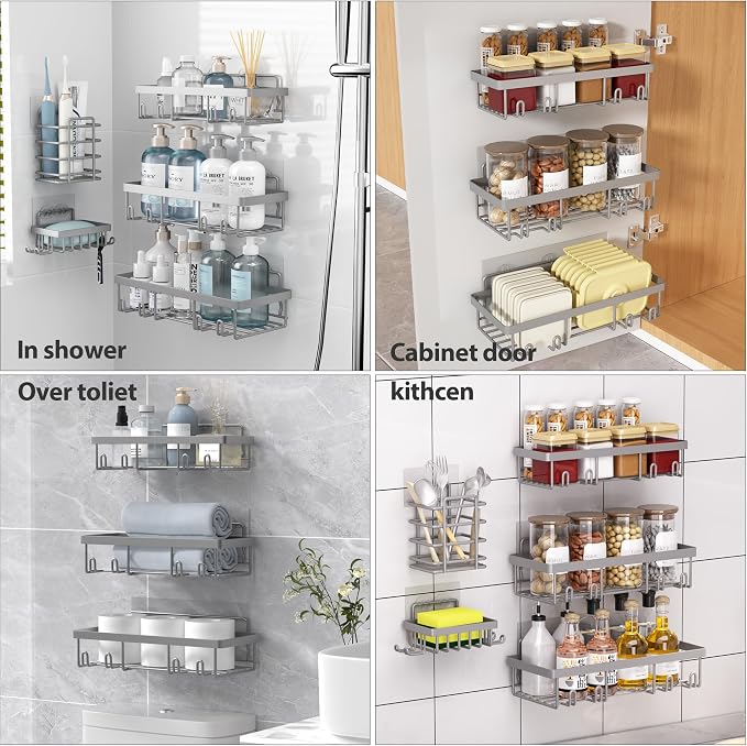 5 Pack Shower Caddy Organizer Rack Shelf - Image 8