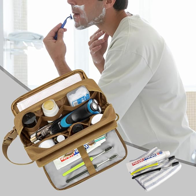 Tactical Toiletry Travel Bag for Men, Dopp Kit Shaving Organizer Case for - Image 7