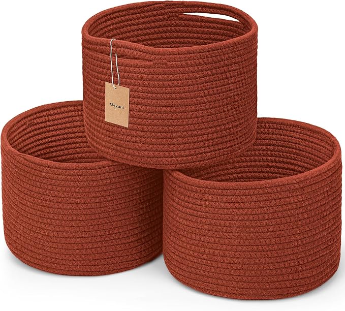 Small Rope Baskets for Storage, Baskets for Gifts Empty, Cute Round Woven Basket by MaxuniTechLife