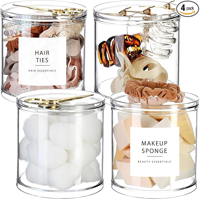 SheeChung 4-Pack Large 20oz Stackable Apothecary Jars by SheeChung