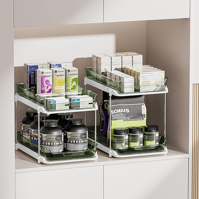 Delamu 2-Tier Multi-Purpose Bathroom Under Sink Organizers and Storage - Image 4