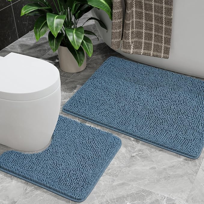 AROGAN Bathroom Rug Sets 2 Piece, Washable Bath Rug Set, Absorbent Soft Non by AROGANAREARUG