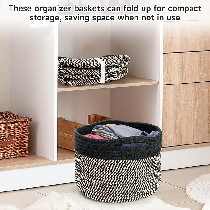 Small Rope Baskets for Storage, Baskets for Gifts Empty, Cute Round Woven Basket - Image 6