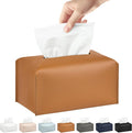 Long Tissue Box Cover, PU Leather Tissue Holder Rectangle, Facial Paper by DecorateYourHome